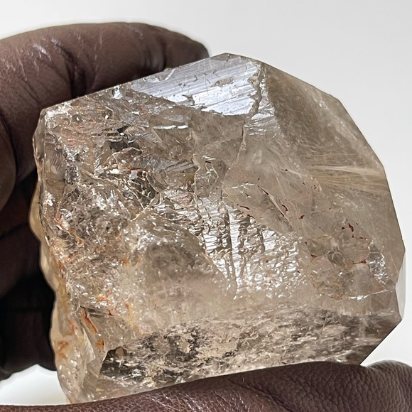 Rare Brazilian Citrine with Golden Rutile partially polished Tower - Picture 13 of 17